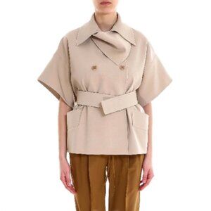 MAX MARA Short Sleeve Belted Trench Coat In Beige (ISO)